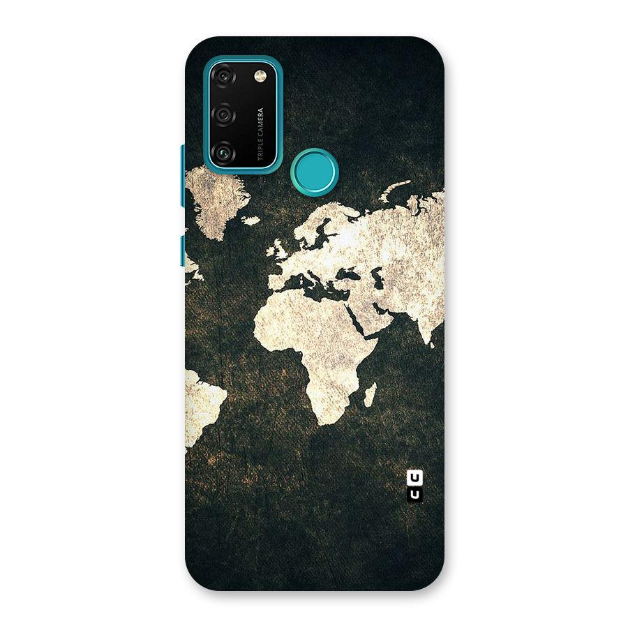 Green Gold Map Design Back Case for Honor 9A