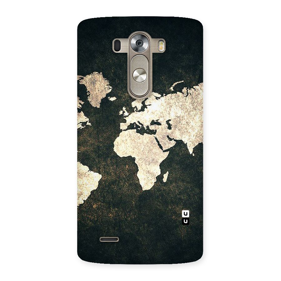 Green Gold Map Design Back Case for LG G3