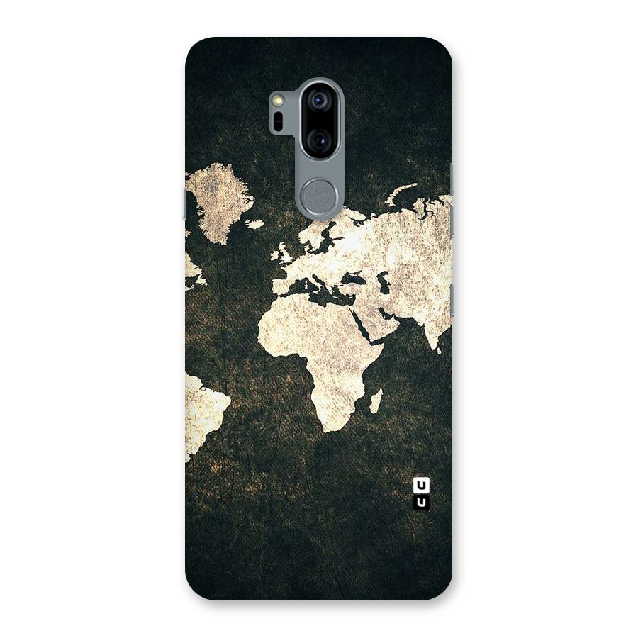 Green Gold Map Design Back Case for LG G7