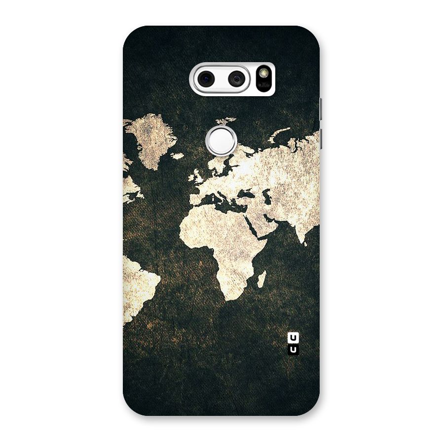 Green Gold Map Design Back Case for LG V30