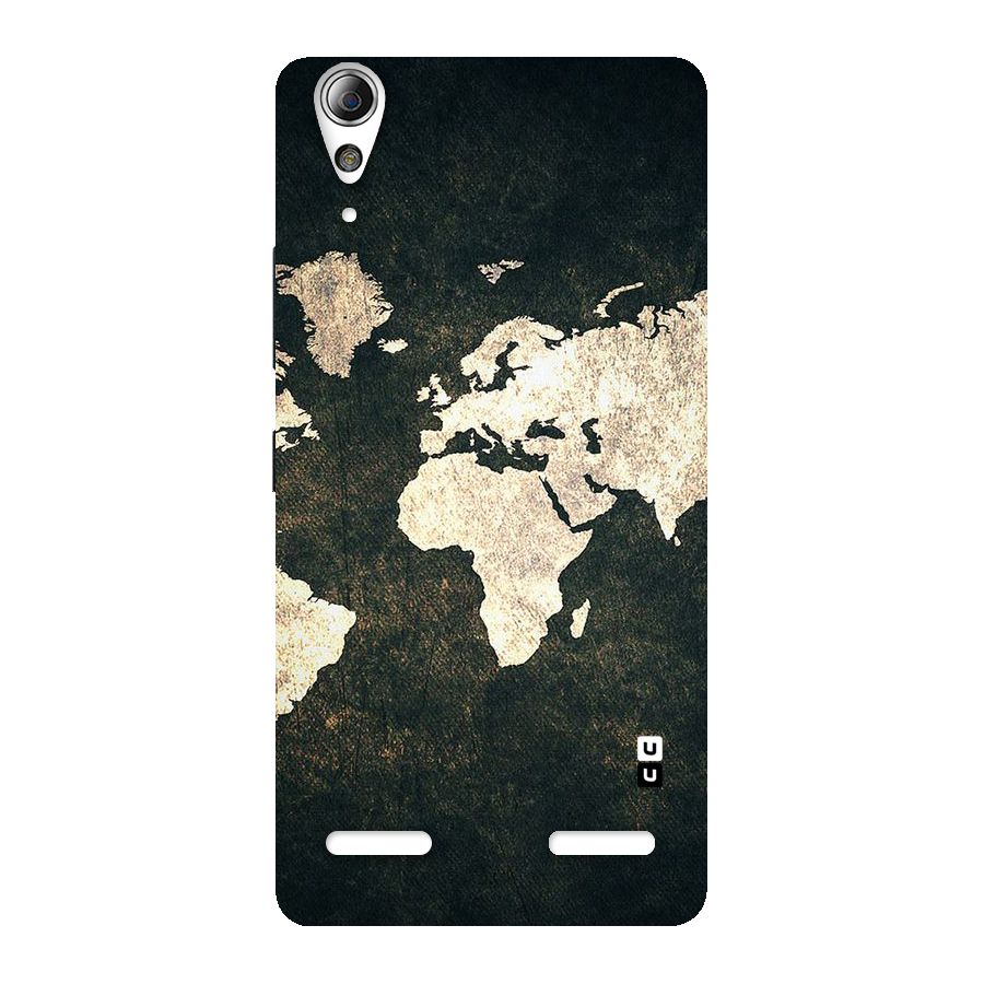 Green Gold Map Design Back Case for Lenovo A6000 Plus