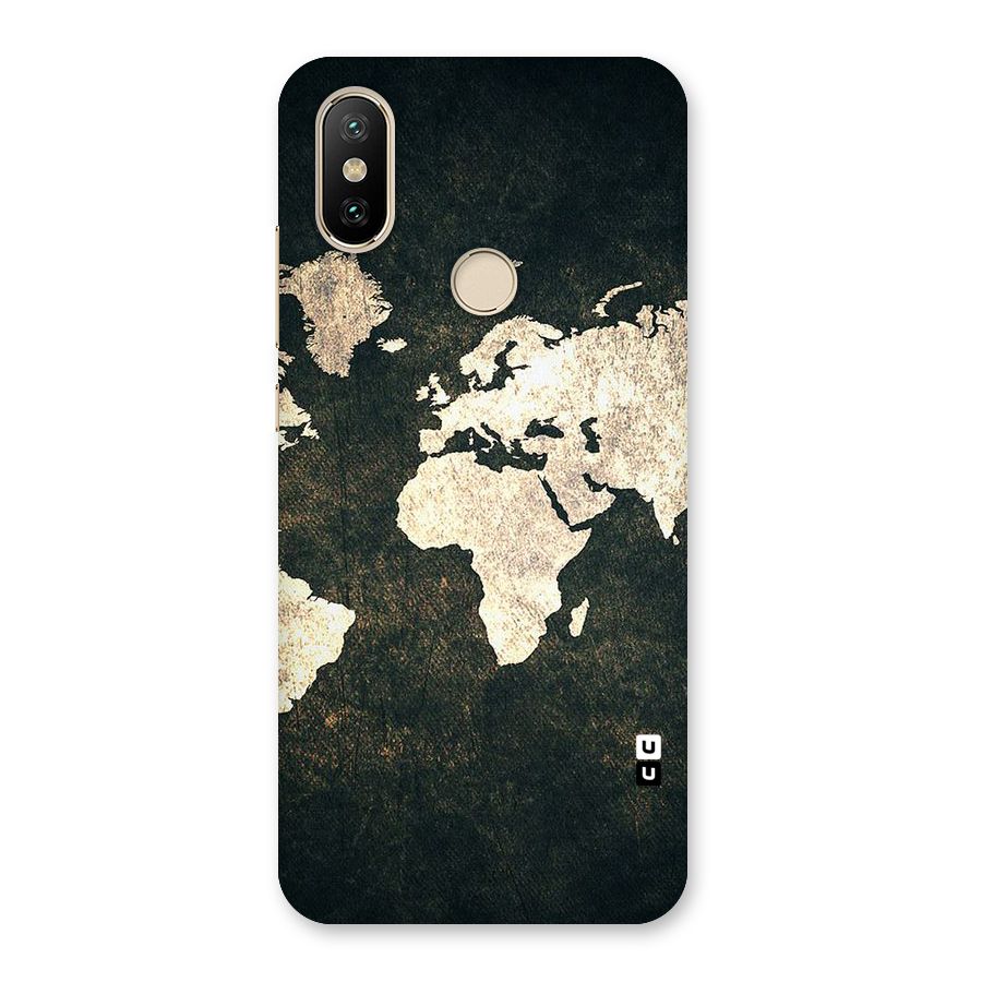 Green Gold Map Design Back Case for Mi A2