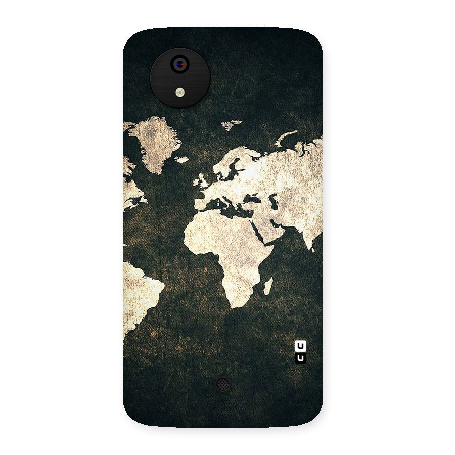 Green Gold Map Design Back Case for Micromax Canvas A1