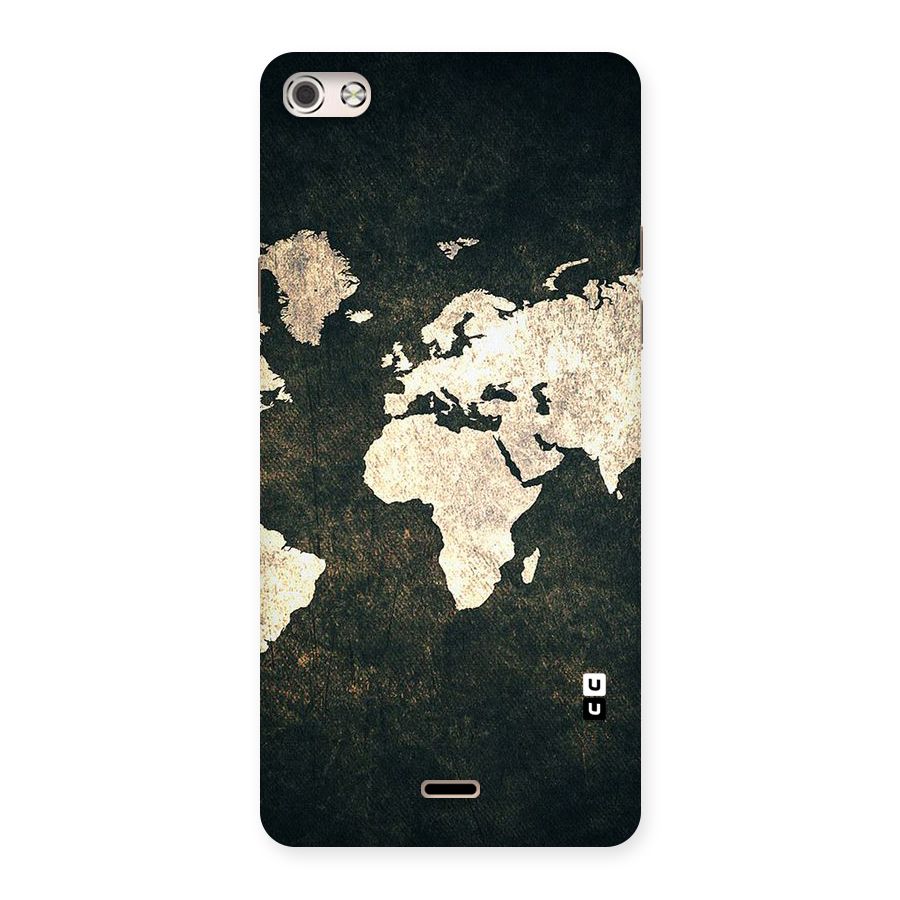 Green Gold Map Design Back Case for Micromax Canvas Silver 5