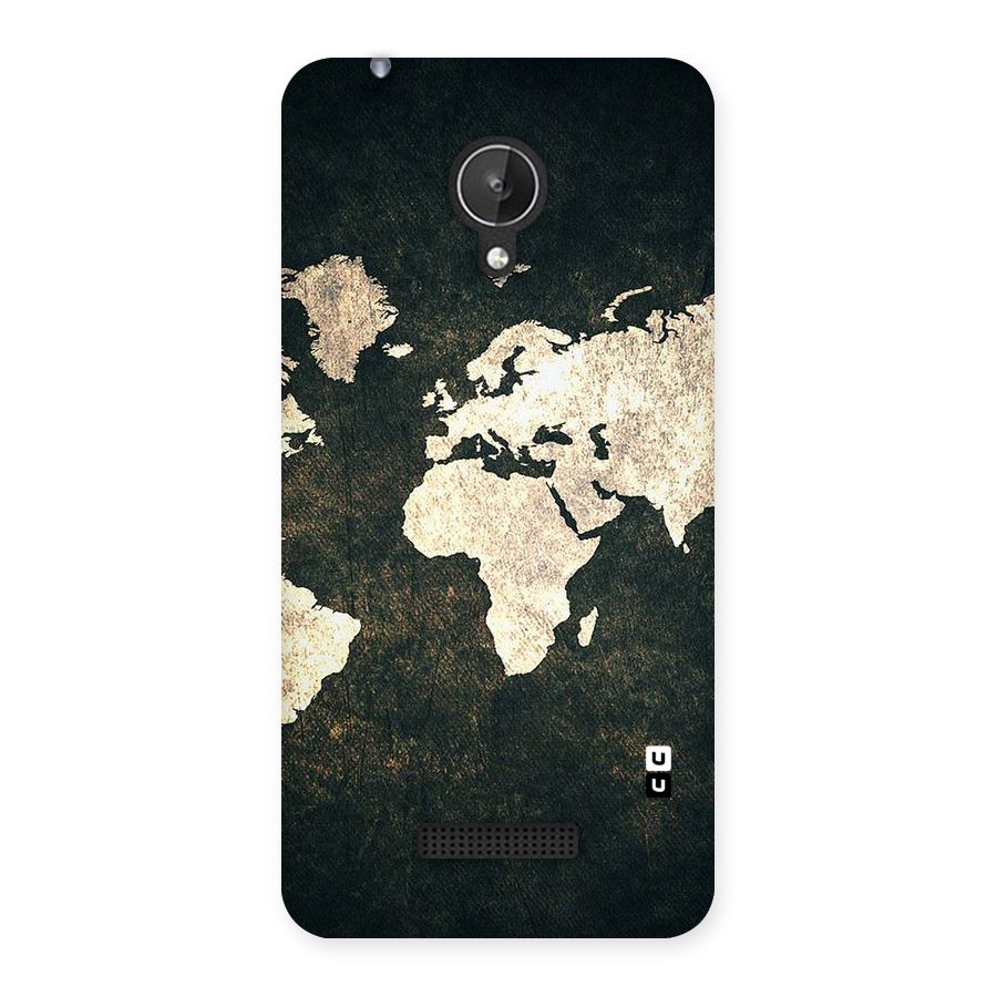 Green Gold Map Design Back Case for Micromax Canvas Spark Q380