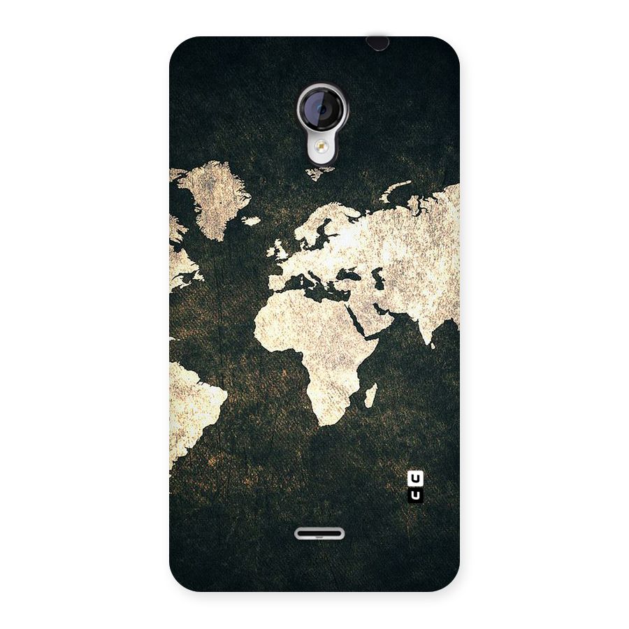 Green Gold Map Design Back Case for Micromax Unite 2 A106