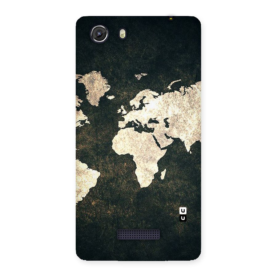 Green Gold Map Design Back Case for Micromax Unite 3