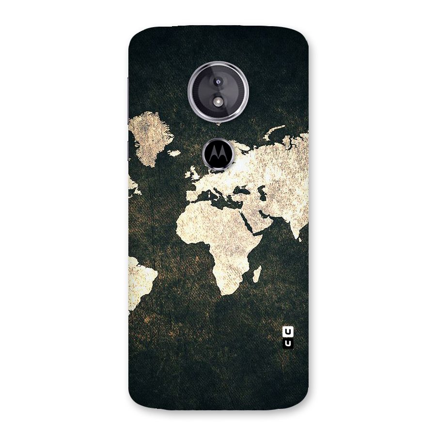 Green Gold Map Design Back Case for Moto E5