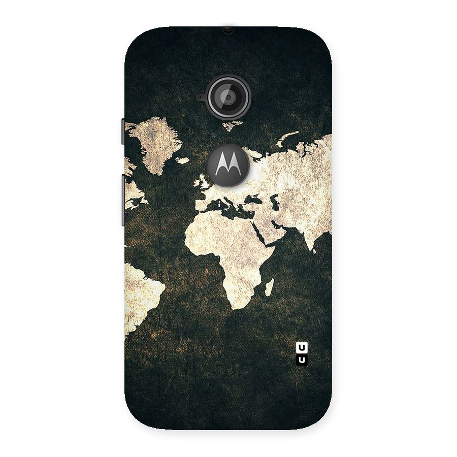Green Gold Map Design Back Case for Moto E 2nd Gen