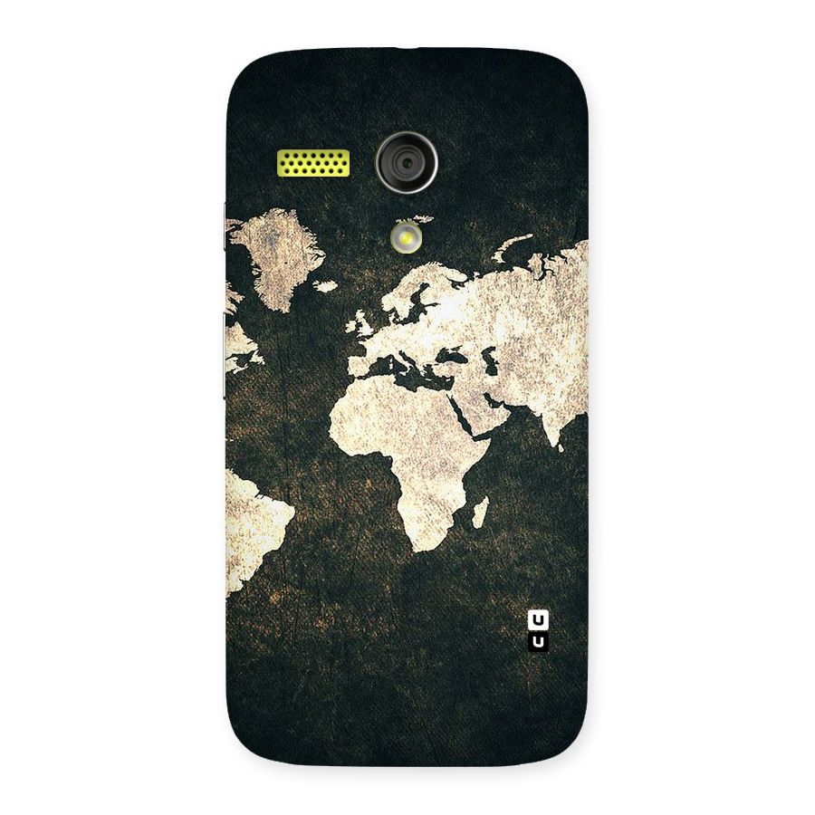Green Gold Map Design Back Case for Moto G