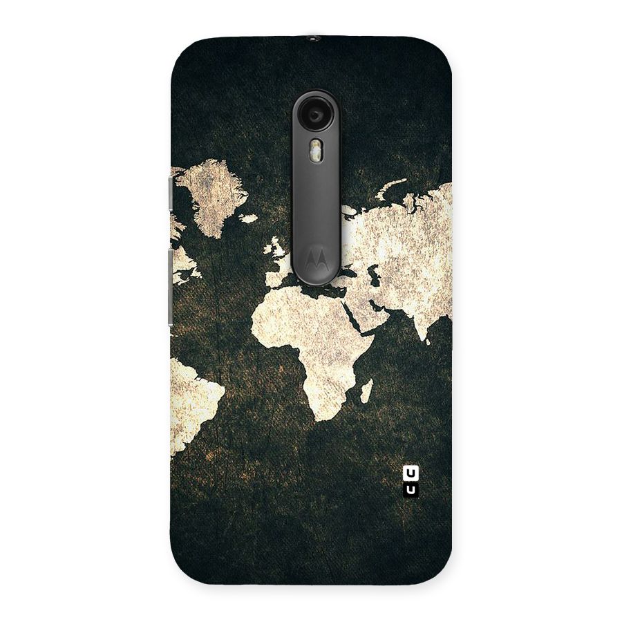 Green Gold Map Design Back Case for Moto G3