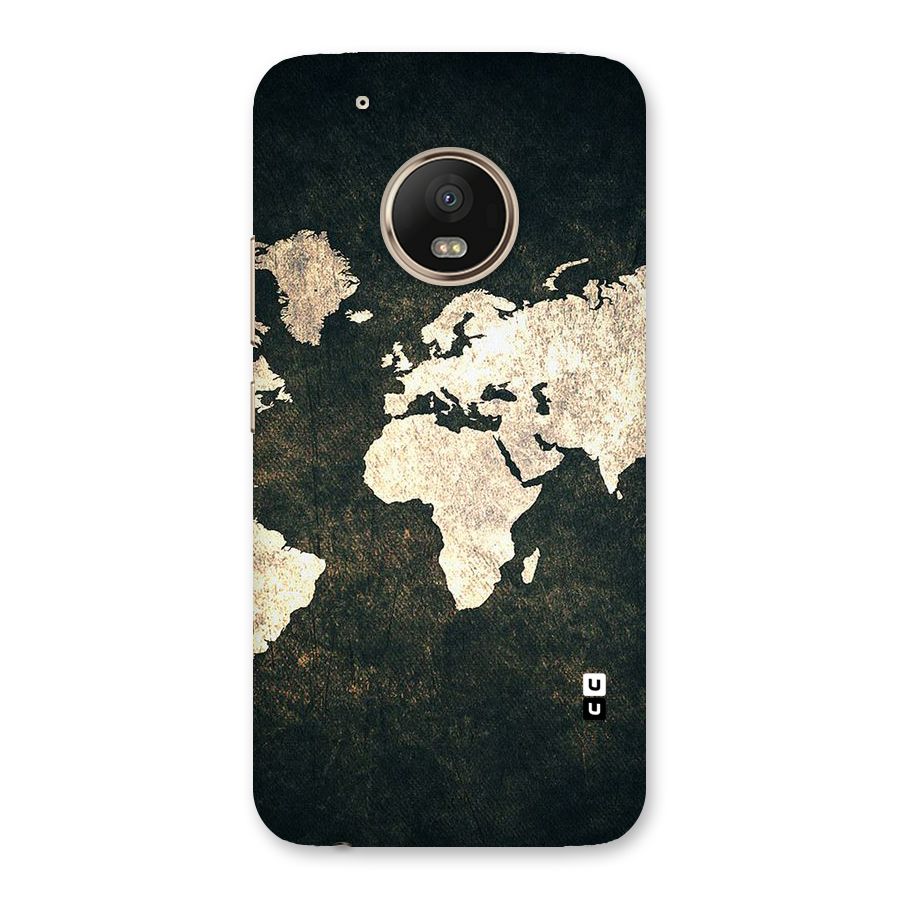 Green Gold Map Design Back Case for Moto G5 Plus