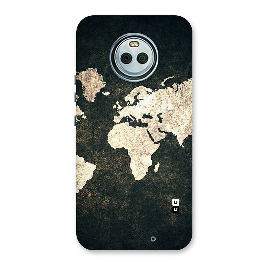 Green Gold Map Design Back Case for Moto X4