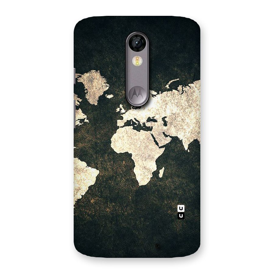 Green Gold Map Design Back Case for Moto X Force
