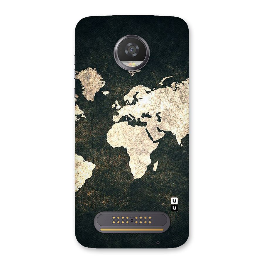 Green Gold Map Design Back Case for Moto Z2 Play