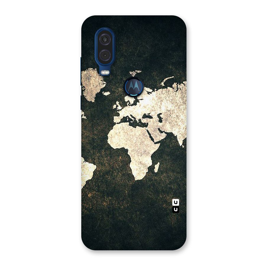 Green Gold Map Design Back Case for Motorola One Vision