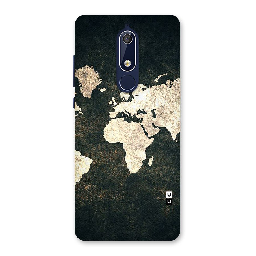 Green Gold Map Design Back Case for Nokia 5.1