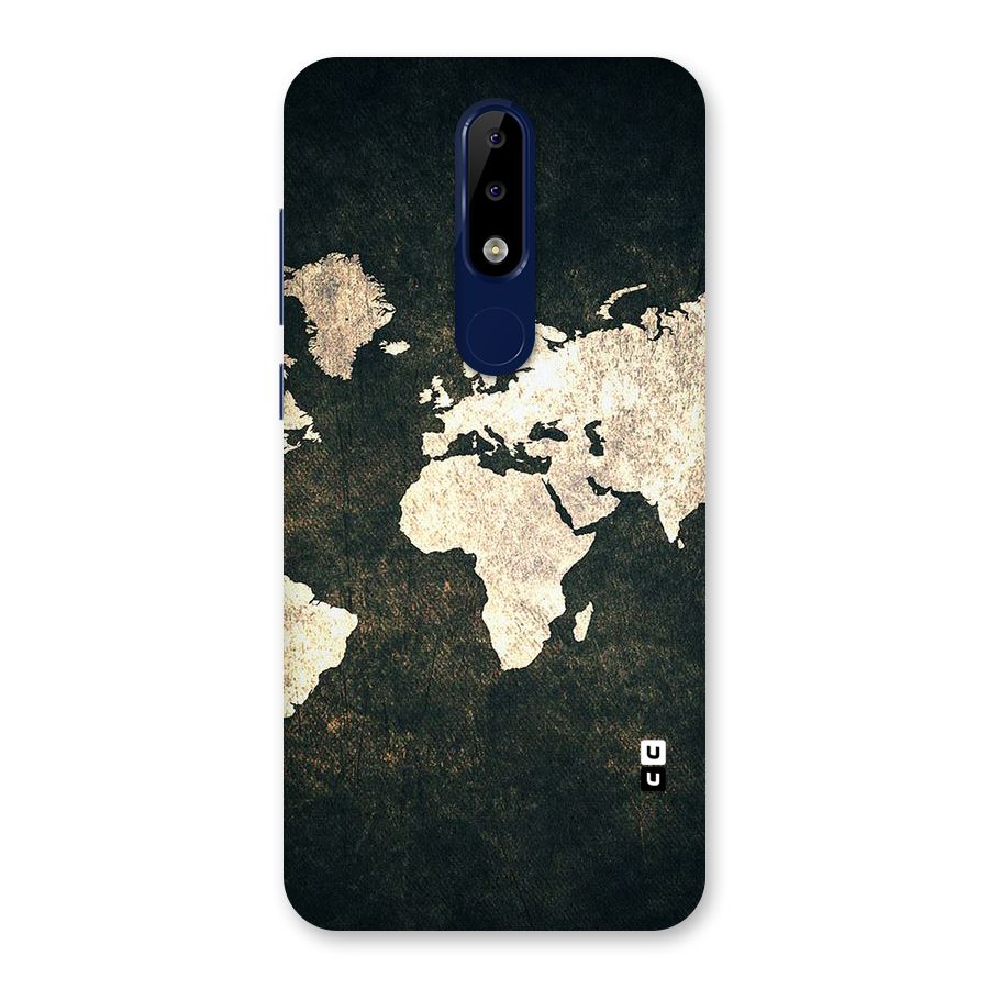 Green Gold Map Design Back Case for Nokia 5.1 Plus