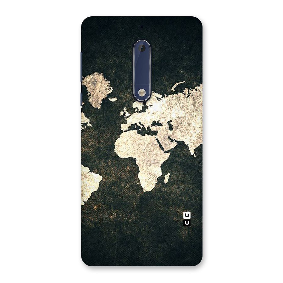 Green Gold Map Design Back Case for Nokia 5