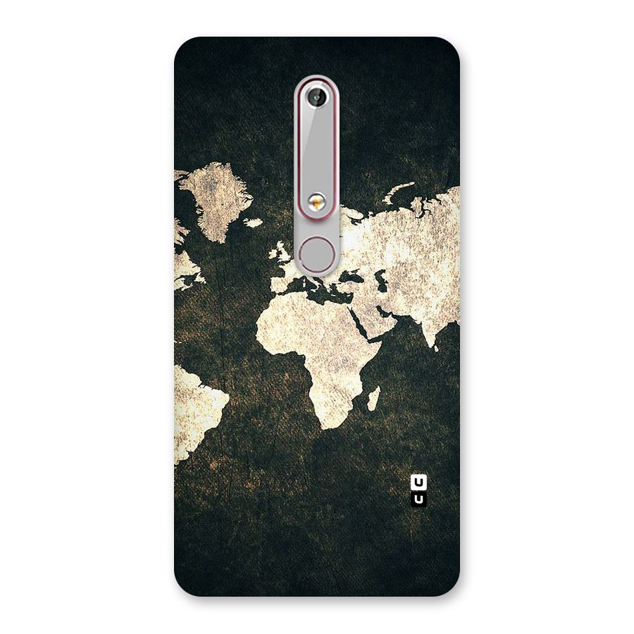 Green Gold Map Design Back Case for Nokia 6.1