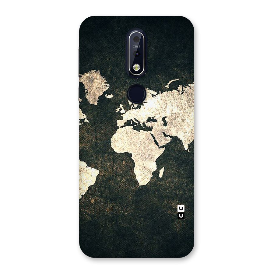 Green Gold Map Design Back Case for Nokia 7.1