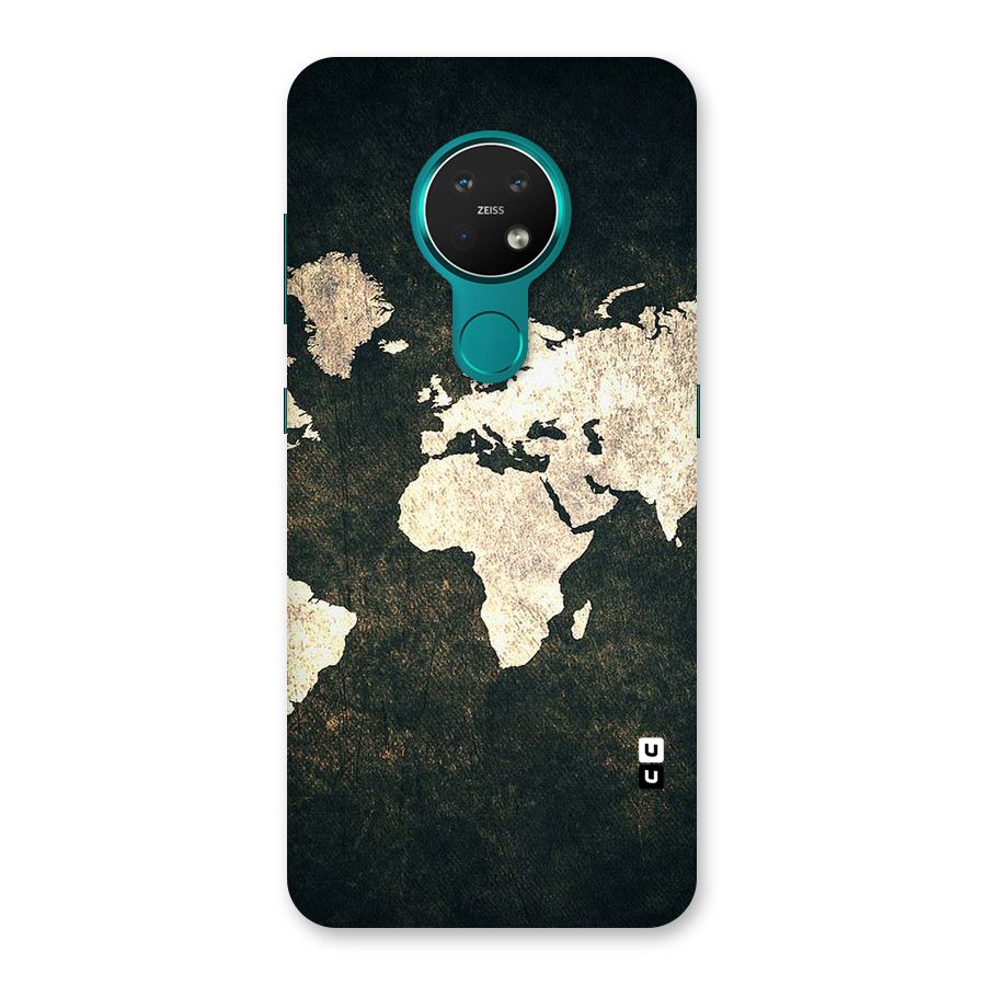 Green Gold Map Design Back Case for Nokia 7.2