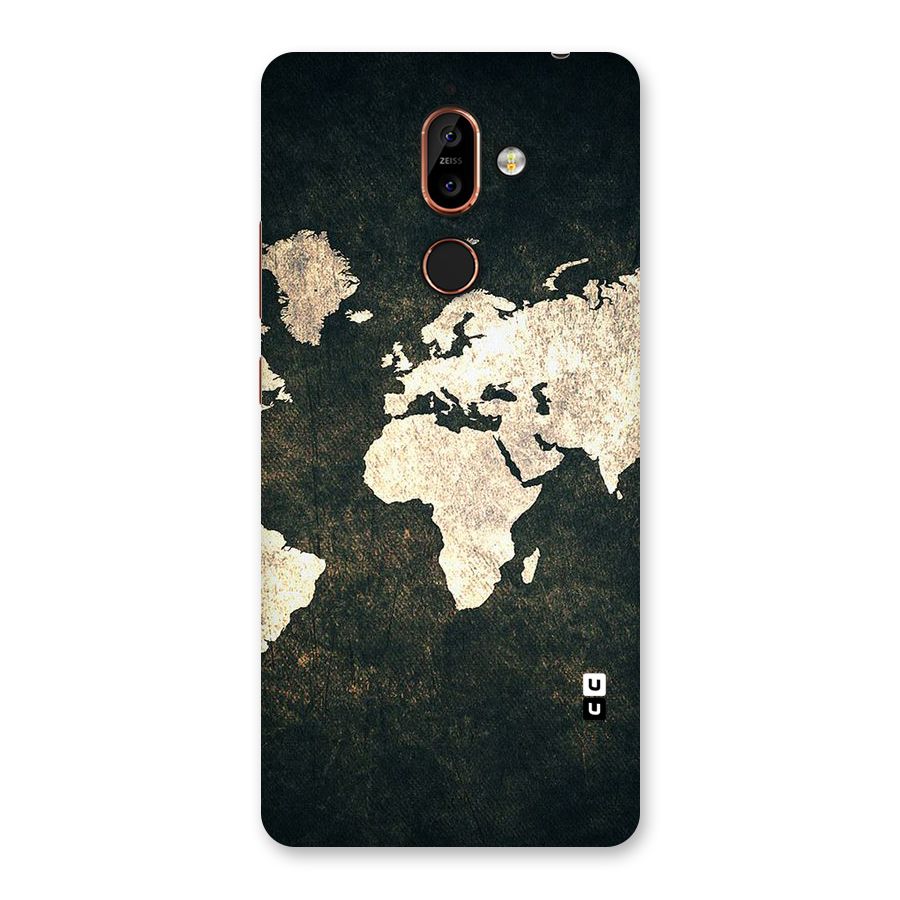 Green Gold Map Design Back Case for Nokia 7 Plus