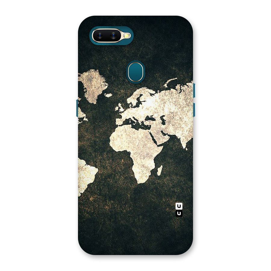 Green Gold Map Design Back Case for Oppo A11k