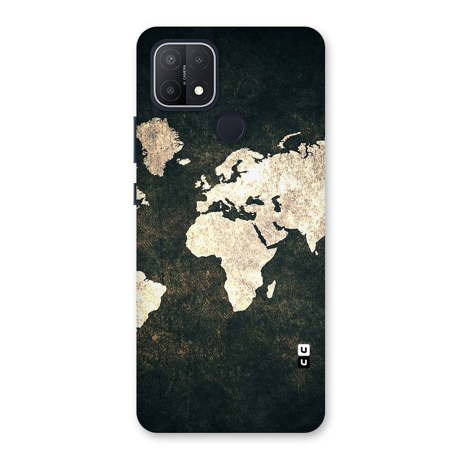 Green Gold Map Design Back Case for Oppo A15