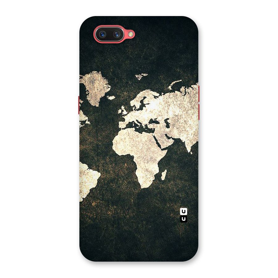 Green Gold Map Design Back Case for Oppo A3s