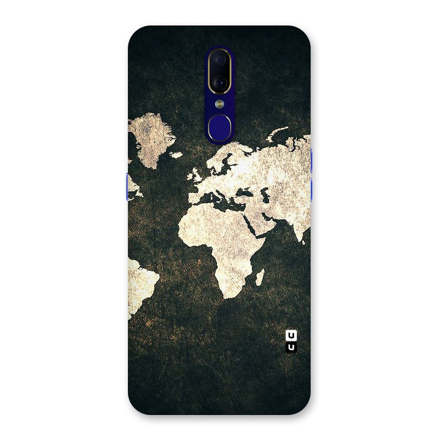 Green Gold Map Design Back Case for Oppo F11
