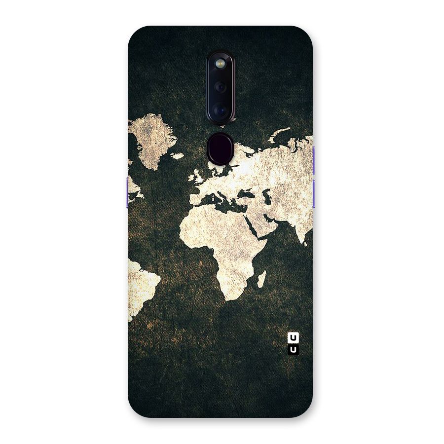 Green Gold Map Design Back Case for Oppo F11 Pro