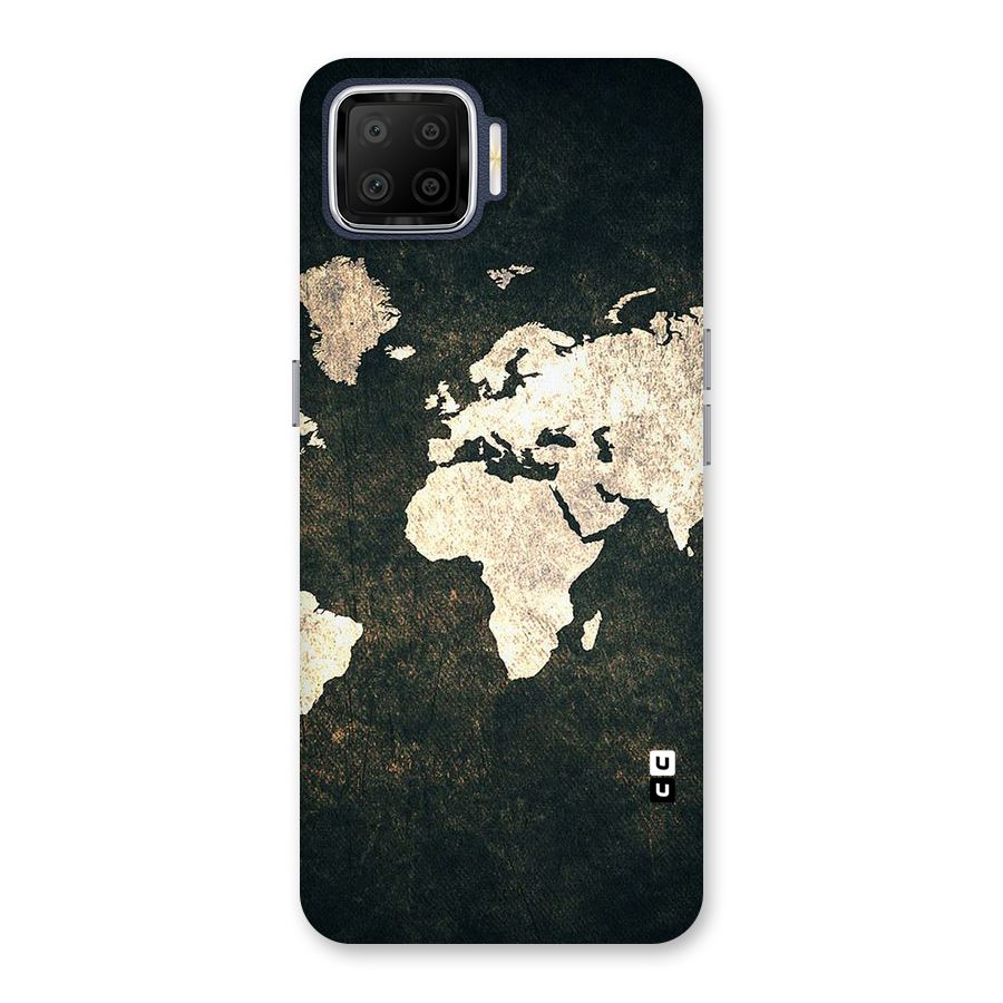Green Gold Map Design Back Case for Oppo F17