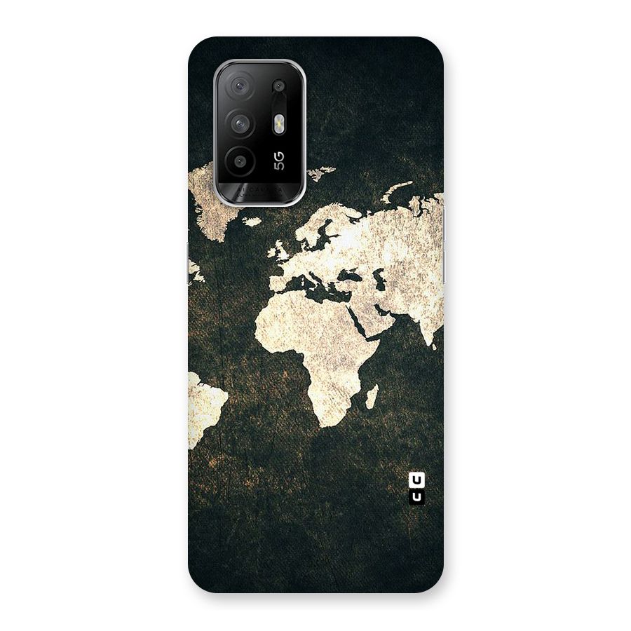 Green Gold Map Design Back Case for Oppo F19 Pro Plus 5G