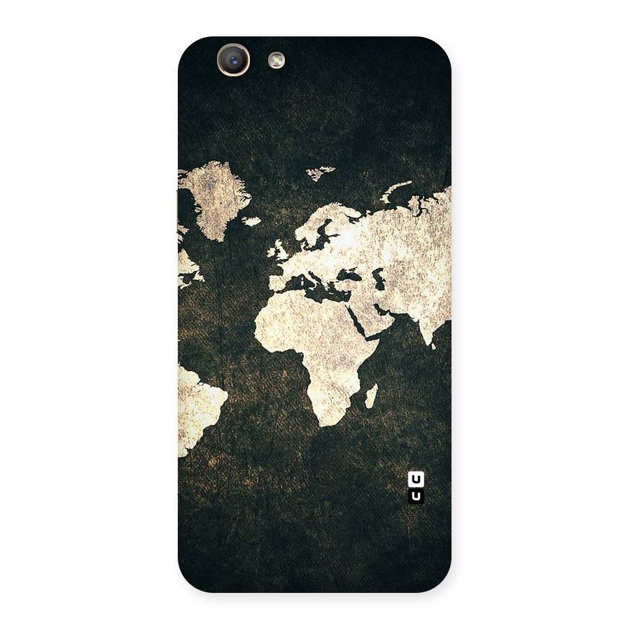 Green Gold Map Design Back Case for Oppo F1s