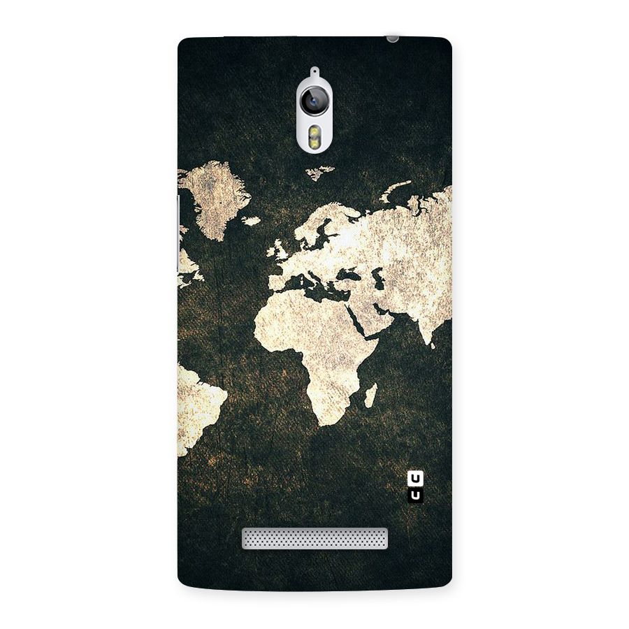 Green Gold Map Design Back Case for Oppo Find 7