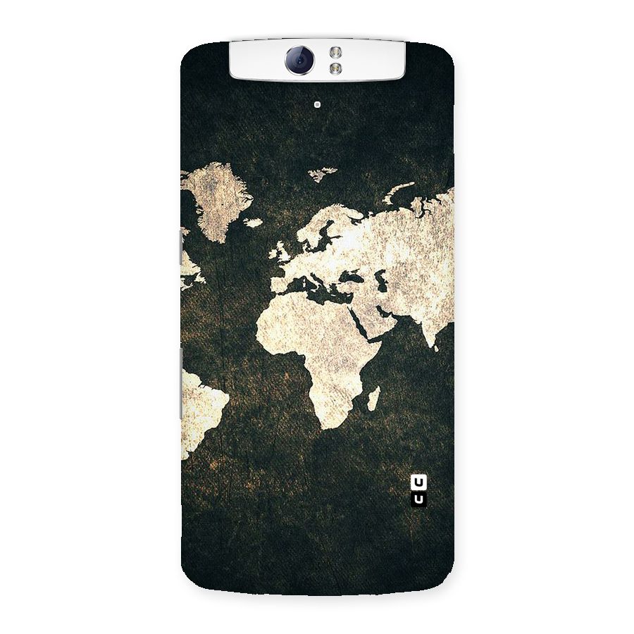 Green Gold Map Design Back Case for Oppo N1
