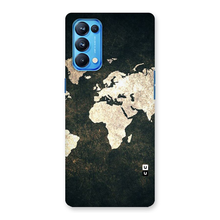 Green Gold Map Design Back Case for Oppo Reno5 Pro 5G