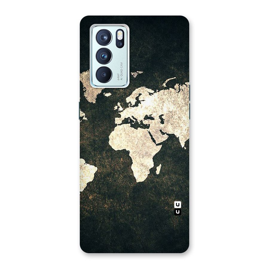 Green Gold Map Design Back Case for Oppo Reno6 Pro 5G