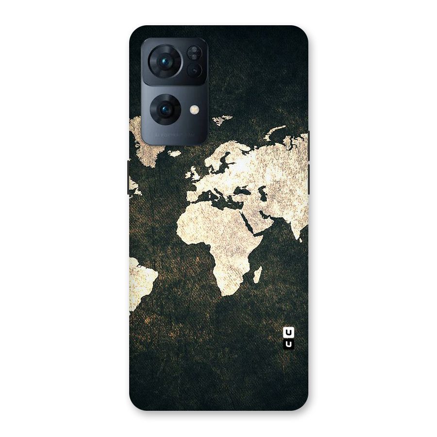 Green Gold Map Design Back Case for Oppo Reno7 Pro 5G