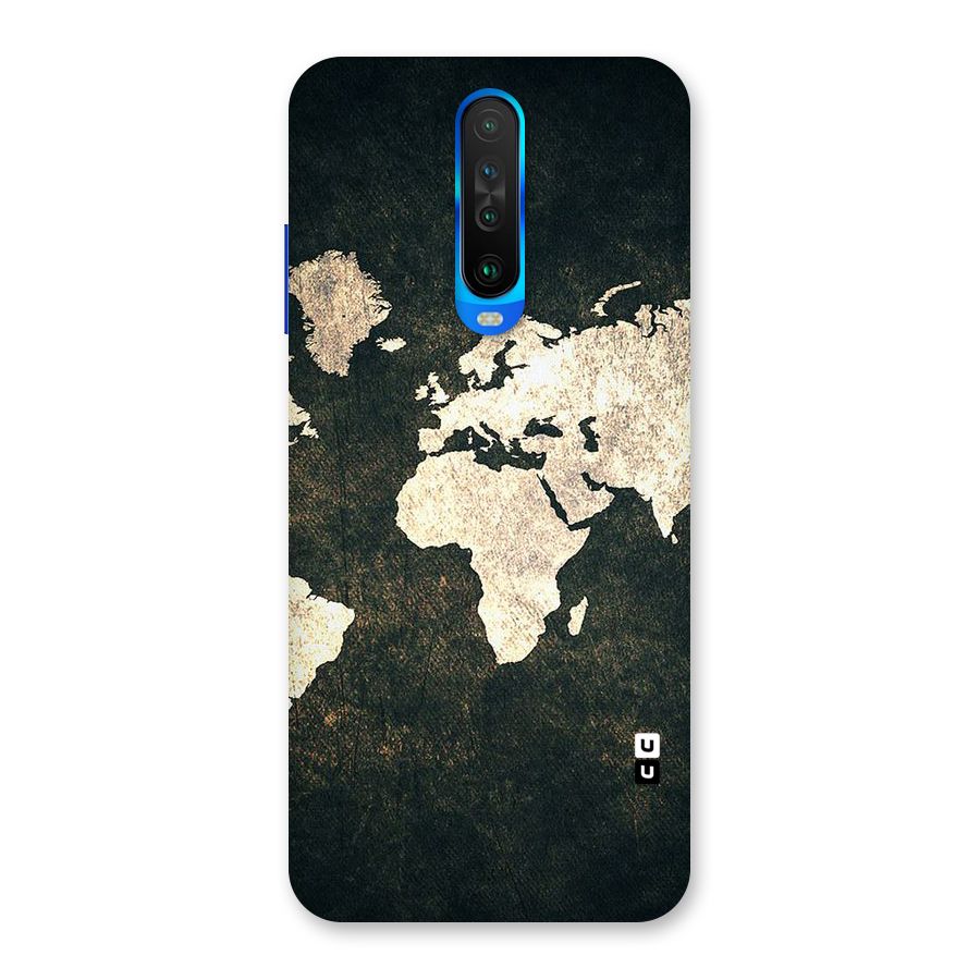 Green Gold Map Design Back Case for Poco X2