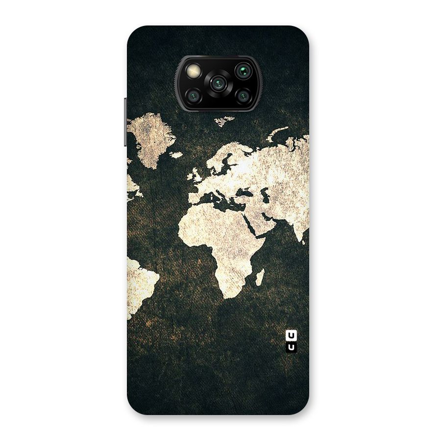 Green Gold Map Design Back Case for Poco X3