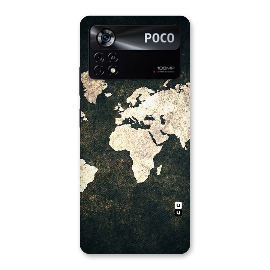 Green Gold Map Design Back Case for Poco X4 Pro 5G