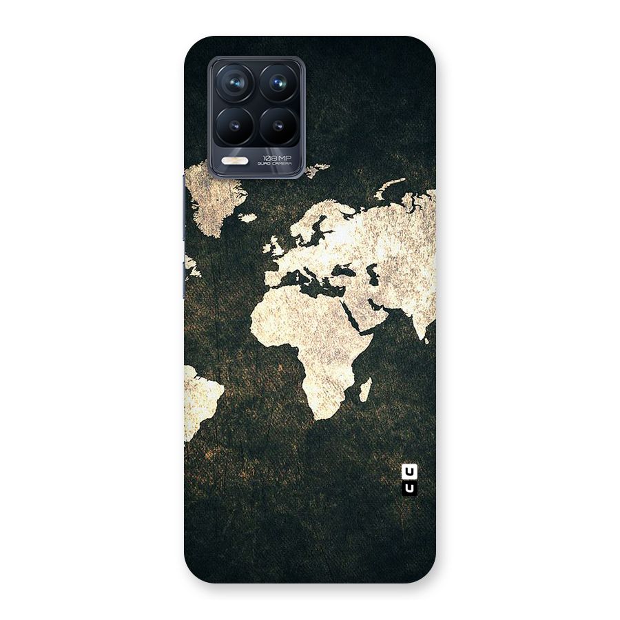 Green Gold Map Design Back Case for Realme 8 Pro