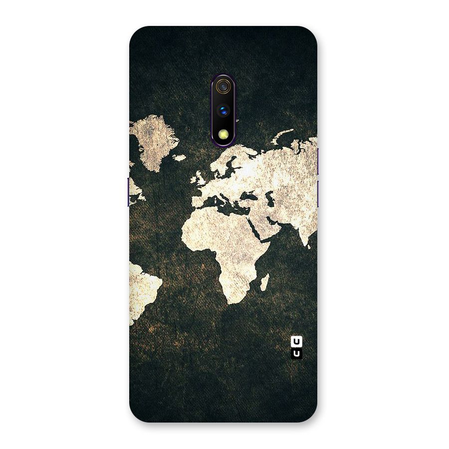 Green Gold Map Design Back Case for Realme X