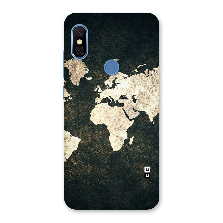 Green Gold Map Design Back Case for Redmi Note 6 Pro
