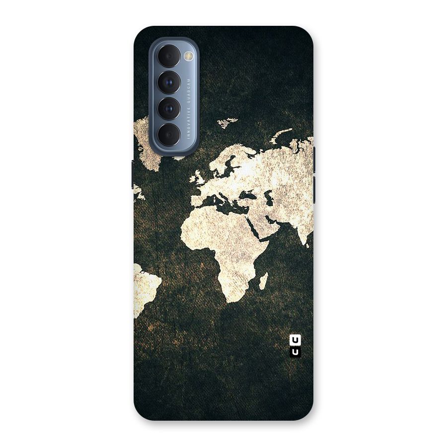 Green Gold Map Design Back Case for Reno4 Pro