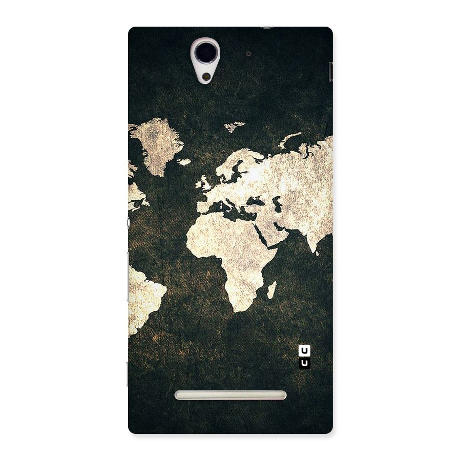 Green Gold Map Design Back Case for Sony Xperia C3