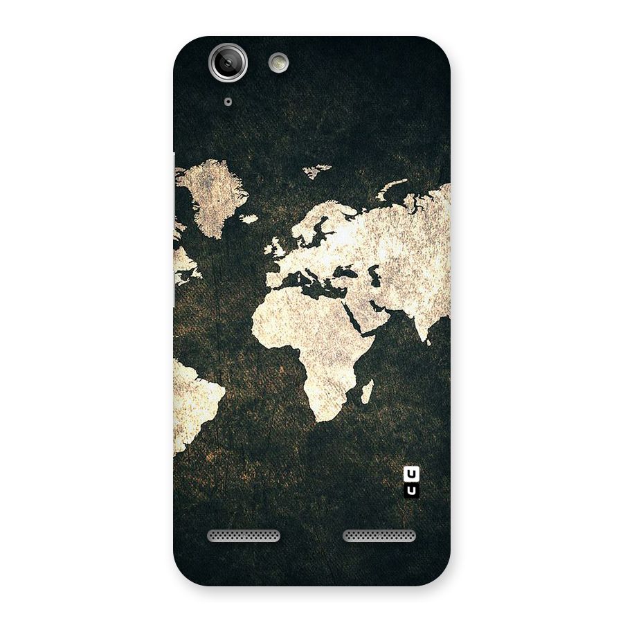 Green Gold Map Design Back Case for Vibe K5 Plus