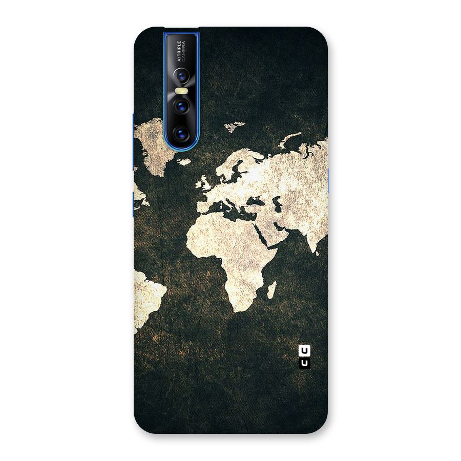Green Gold Map Design Back Case for Vivo V15 Pro
